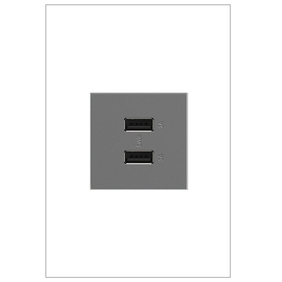 Legrand Arusb2aa6 Adorne 6 Amp Ultra-Fast Usb-A Outlet Module - Magnesium