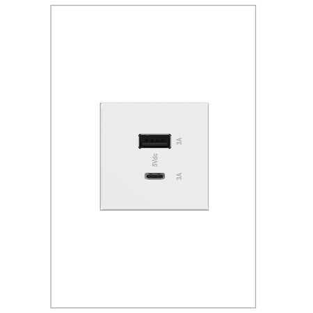 Legrand ARUSB2AC6W4 Adorne 6 Amp Ultra-Fast Usb-A And Usb-C Outlet Module - White