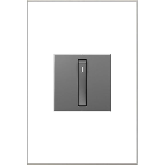 Legrand Adorne, Toggle 3 Way & Single Pole Light Switch, Magnesium, ASWR1532M4