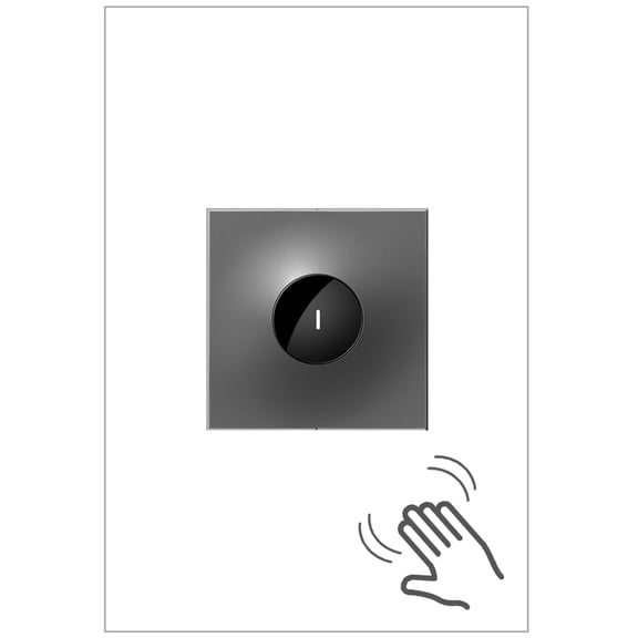 Legrand adorne 15A Wave Switch in Magnesium Finish, ASWV1532M2