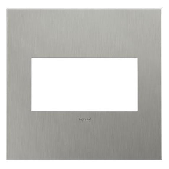 Legrand Adorne Wall Plate in Stainless Steel - AWC2GBS4 2-Gang
