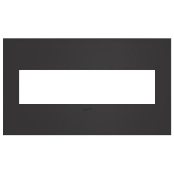Legrand Awc4g4 Adorne Cast Metal 4-Gang Light Switch / Outlet Cover Wall Plate - Black