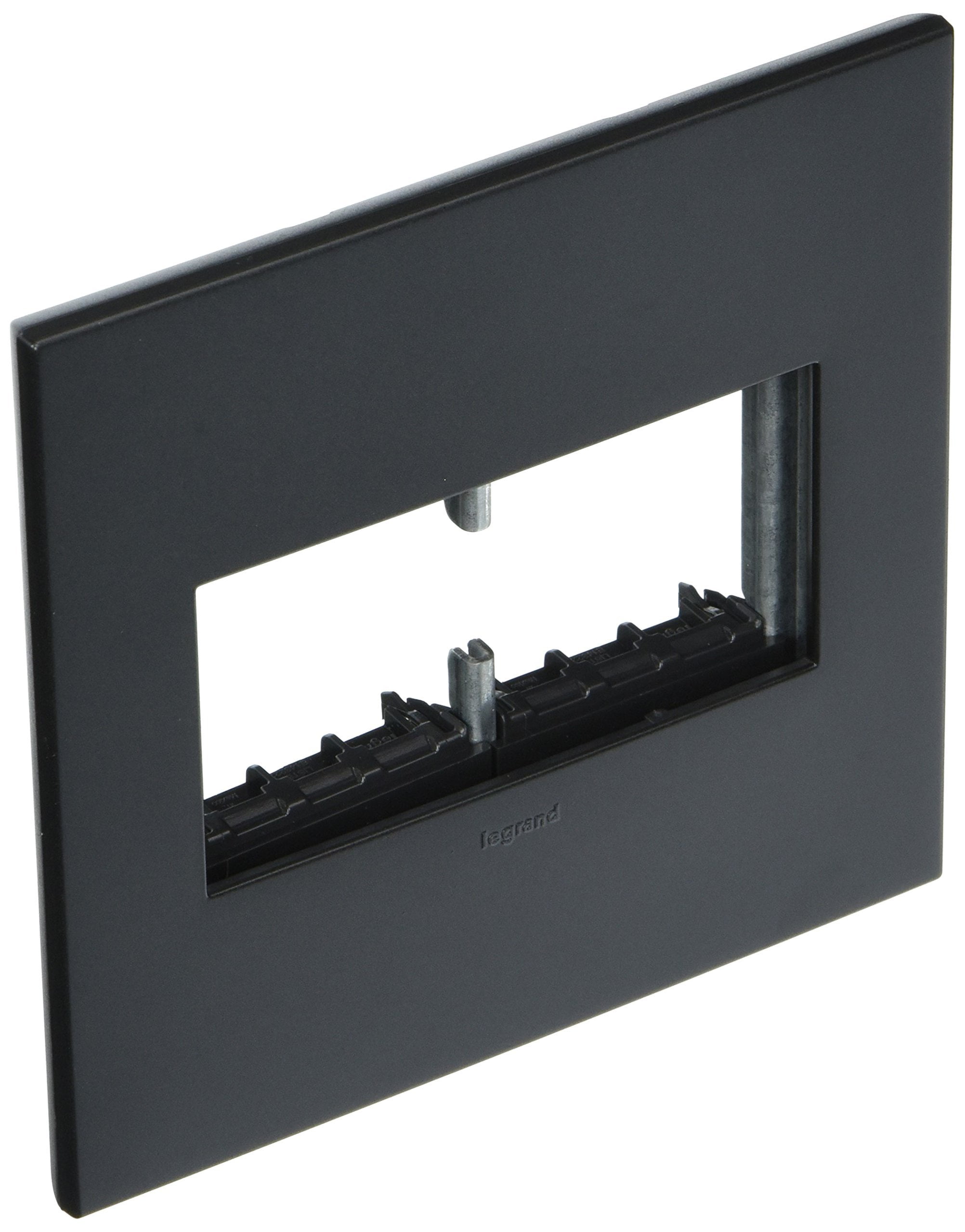 Legrand AWP2GGR4 Adorne Plastic 2-Gang Light Switch / Outlet Cover Wall Plate - Grey