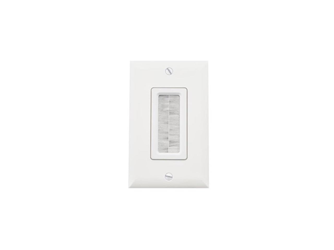 White Recessed Cable Access Wall Plate for Low Voltage Cables