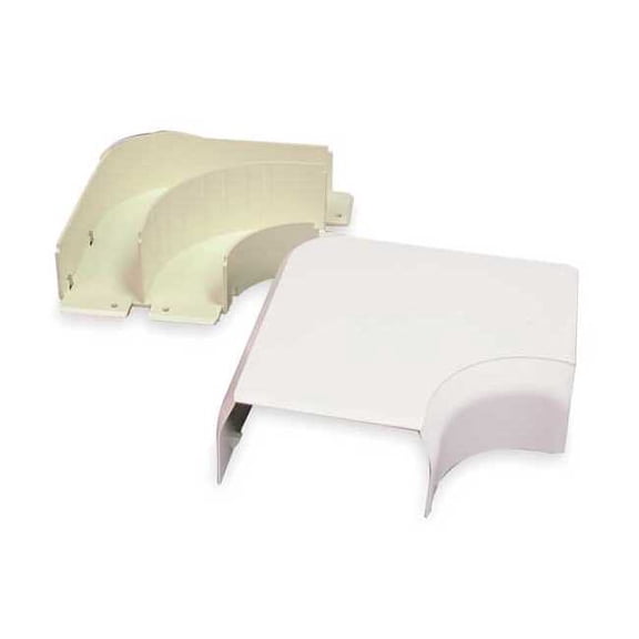 90 Deg Flat Elbow Raceway, 40N2 Series, 1 Channel, 4 in W, 2 in H, 6.625 in L, White