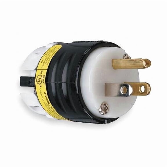 Straight Blade Plug, 5-15P, 15 A, 125V AC, 2 Pole, Screw Terminals, Grounded PS5266XGCM