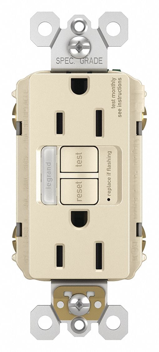 Legrand Nightlight GFCI Combo,Dplx Switch,125VAC 1597NTLTRLACCD4