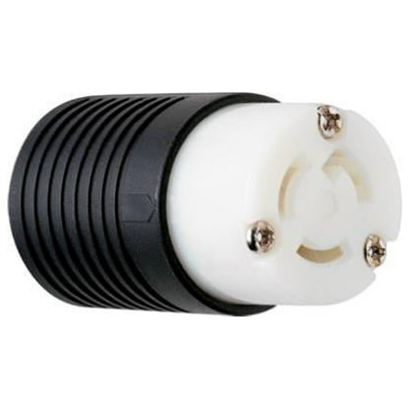 Legrand PSL515CCCV3 Pass & Seymour Locking Connector, 15-Amp, 125-Volt, Black/White - Quantity 3