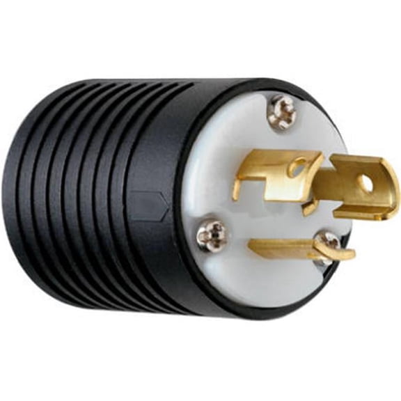 Legrand PSL515PCCV3 Pass & Seymour Locking Plug, Black & White, 2-Pole/3-Wire, 15A, 125-Volt - Quantity 3