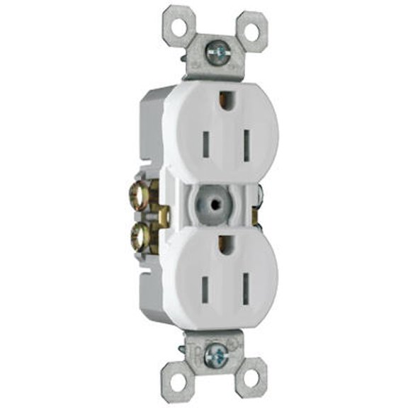 Pass & Seymour 3232TRWRWCC8 Duplex Receptacle, 15A, 125V, White