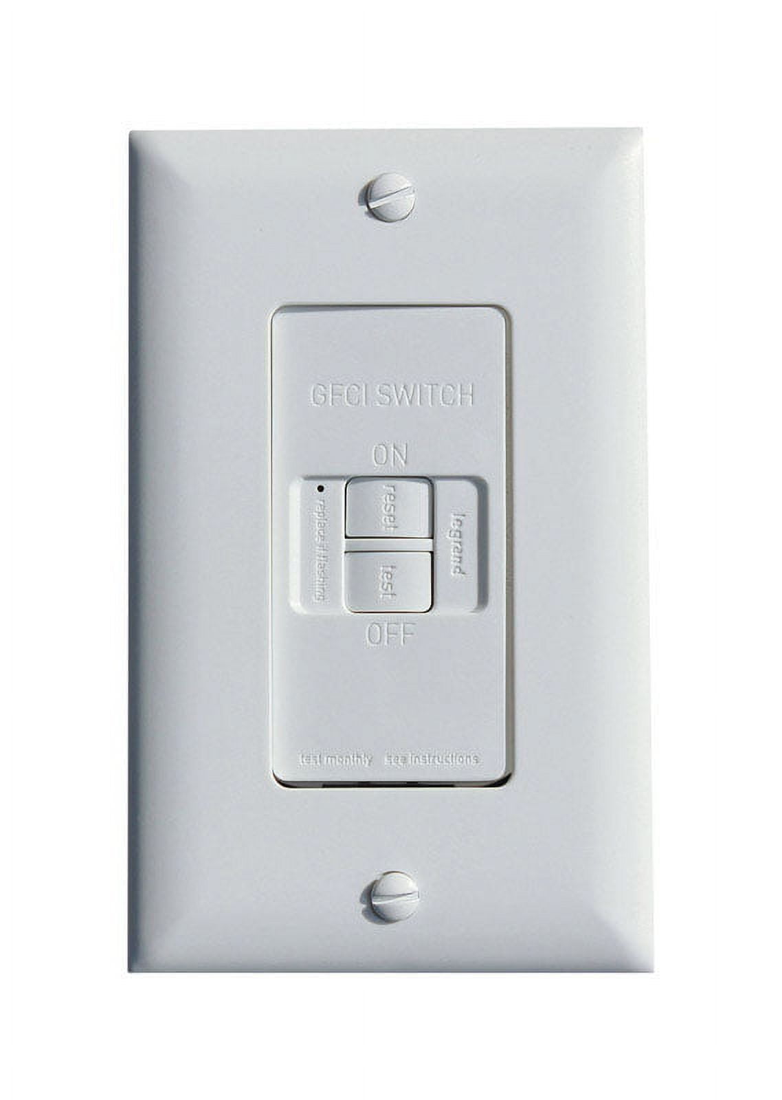 Legrand-Pass & Seymour 2087WCC4 Receptacle Combo SinglePole Switch  Self Test GFCI Outlet with Dead Front 20A 125