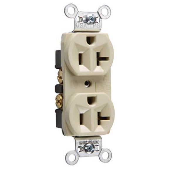 PASS & SEYMOUR 20A Heavy-Duty Duplex Outlet CRB5362ICC12