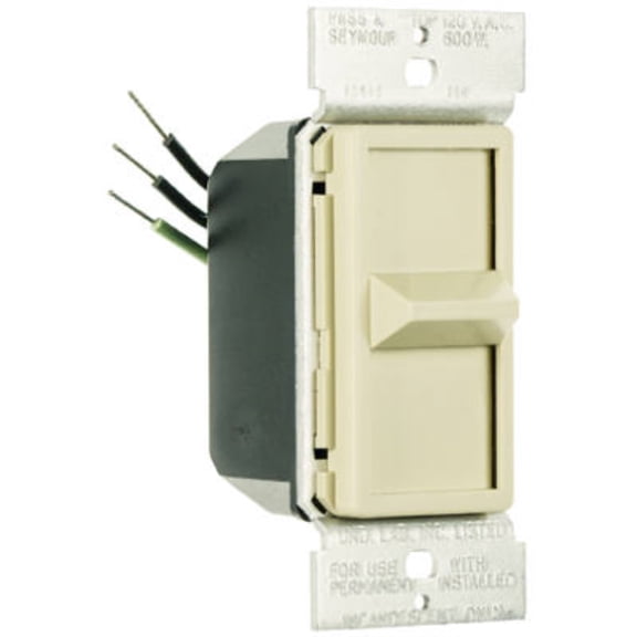 Pass & Seymour 90681IV 600W Ivory Single Pole Slide Dimmer