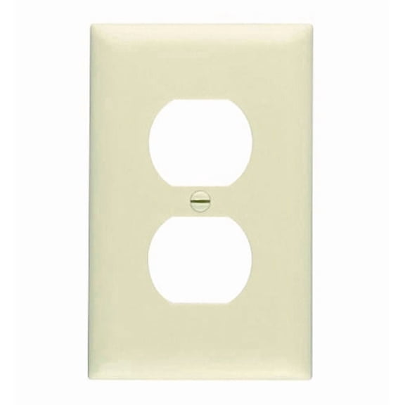 Pass & Seymour Legrand TP8-I 1-Gang Duplex Receceptacle Outlet Wall Plate, Unbreakable Nylon, Trademaster Size, Ivory