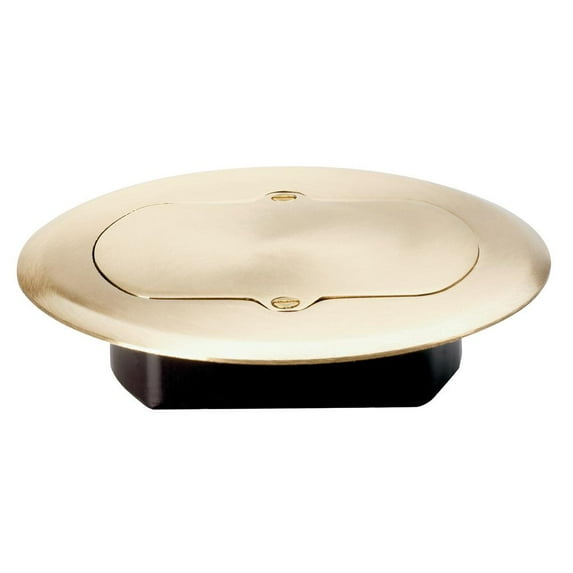 Legrand Pass & Seymour Slater 1 Gang Round Low Profile Floor Box Cover, Brass