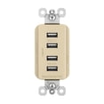 thumbnail image 1 of Legrand-Pass & Seymour TM8USB4ICC6 Quad USB Charger 4.2A Electrical Outlet, Ivory, 1 of 7