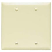 Legrand Pass & Seymour TP23ICC12 Trademaster Mid-Size Unbreakable Nylon Wall Plate, 2 Gang, Two Blank Device Mount Cover, Ivory 1 Count