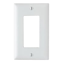 Pass & Seymour Legrand TP26-W 1-Gang Decorator GFCI Rocker Switch Wallplate, Midway Size, Unbreakable Nylon, White