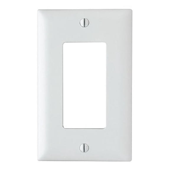 Pass & Seymour Legrand TP26-W 1-Gang Decorator GFCI Rocker Switch Wallplate, Midway Size, Unbreakable Nylon, White