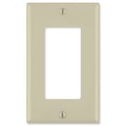 Legrand Pass & Seymour TP26ICC100 Trademaster Mid-Size Unbreakable Nylon Wall Plate, 1 Gang, One Decorator Rocker GFCI Cover, Ivory 1 Count