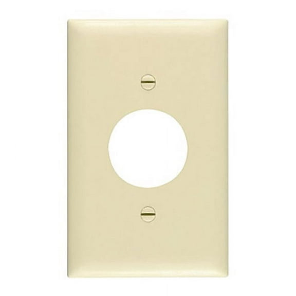 Pass & Seymour Legrand TP7-I 1-Gang Single Outlet Receptacle Wall Plate, 1.406" Diameter Opening, Trademaster Size, Unbreakable Thermoplastic, Ivory