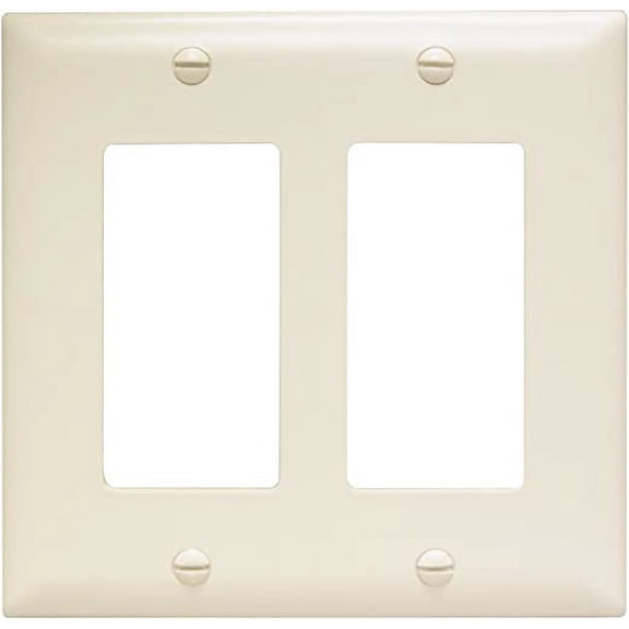 Legrand - Pass & Seymour TP262LACC30 Trade Master Nylon Wall Plate with Two Decorator Openings, Two Gang, Light Almond