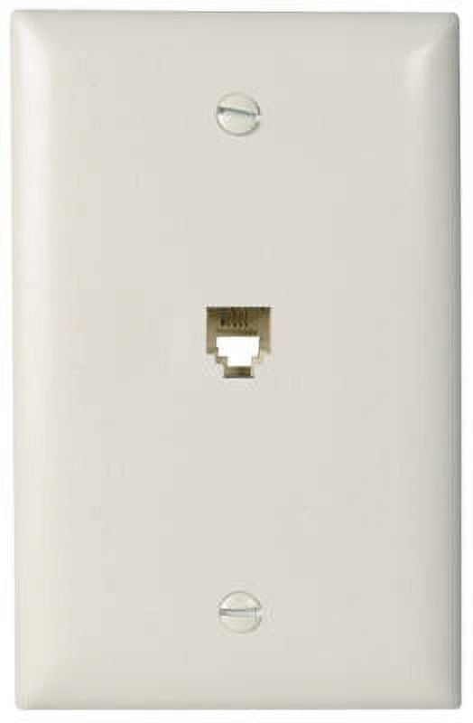 PASS & SEYMOUR Wall Plate, Phone Jack, White Nylon TPTE1WCC12