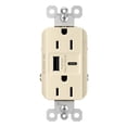 thumbnail image 1 of Legrand R26USBAC6LA Radiant 6 Ampere Tamper Resistant Electrical Outlet - Light Almond, 1 of 7