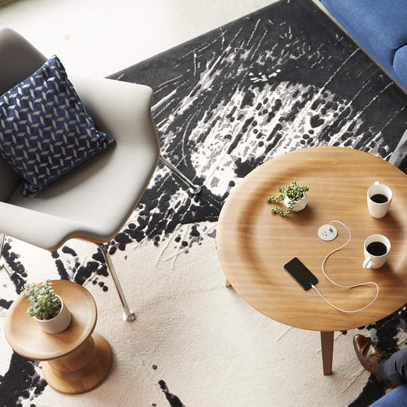 Legrand RFPCRUAUC-NI Round Furniture Power Center with USB, 1 Outlet, Type A/C USB, 6 Foot Cord, Nickel