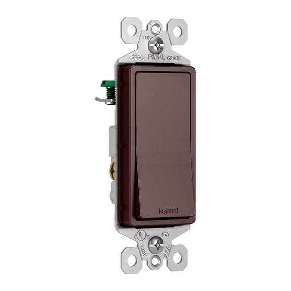 Legrand radiant TM873DBCC10 15 Amp Rocker Wall Switch, 3-Way Decorator Light Switches, Dark Bronze (1 Count)