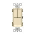 thumbnail image 1 of TM8111LACC 2 SINGLE 1w & 1 SINGLE POLE 3w pole decora switch 15amp 120/277 volt light almond qty 1, 1 of 7