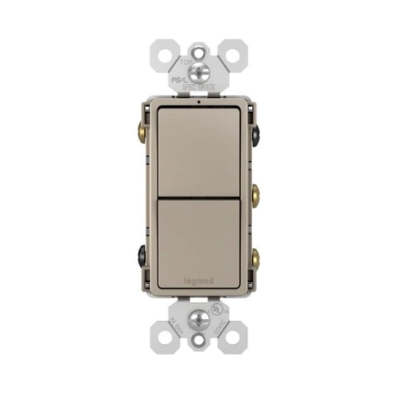 Legrand Radiant Combination 2-in-1 Decorator Rocker Light Switch 15A RCD33NICC6