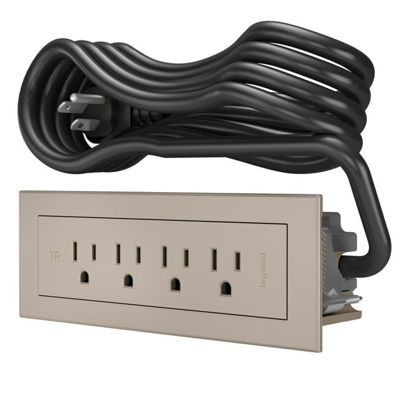 Legrand Rd4r10 Radiant 15 Ampere 4 Outlet Tamper Resistant Furniture Power Strip - Nickel