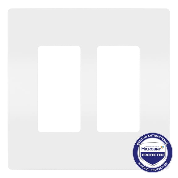 Legrand RWP262WAMCC6 Radiant Double Rocker Switch Screwless Wall Plate - White