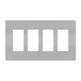 thumbnail image 1 of Legrand RWP264GRY Radiant 4-Gang Decorator Rocker Light Switch / Outlet Cover Wall Plate -, 1 of 7