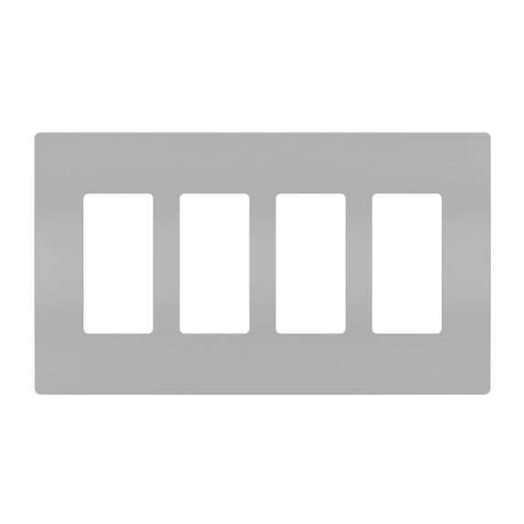 Legrand RWP264GRY Radiant 4-Gang Decorator Rocker Light Switch / Outlet Cover Wall Plate -