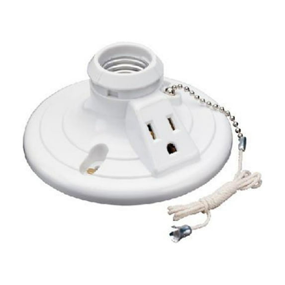 Legrand S865WCC18 Pass & Seymour Lampholder, Pull-Chain, White, 15-Amp, 250-Watt - Quantity 18