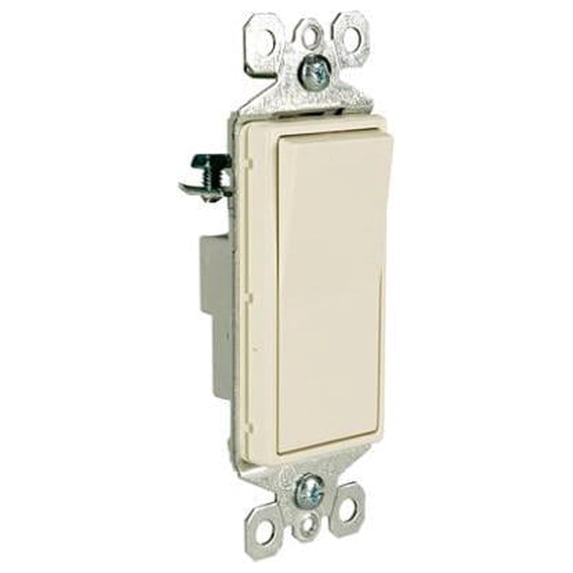 Legrand TM870LASLCC10 Pass & Seymour Illuminated Decorator Light Switch, 15A 120VAC, Light Almond - Quantity 10
