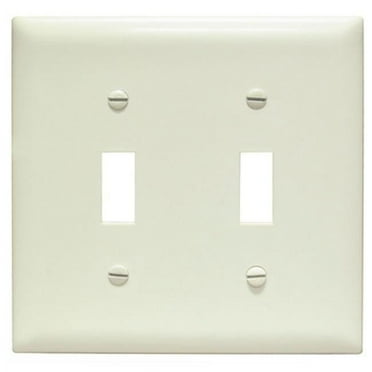 Legrand TPJ2LACC10 Pass & Seymour 2-Toggle Switch Opening Nylon Wall Plate, 2-Gang, Almond - Quantity 10