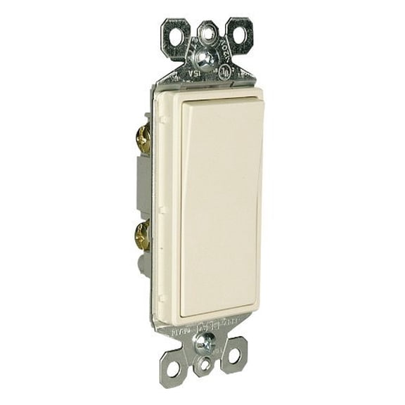 Pass & Seymour LIGHT ALMOND Decorator Switch 15A 120/277VAC 1-Pole