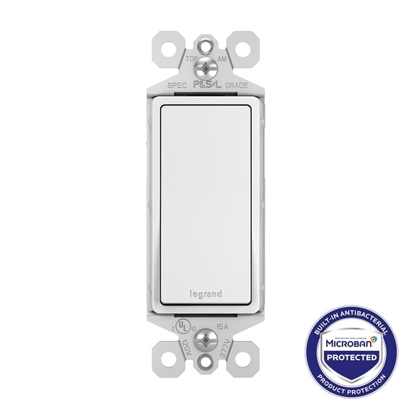 Legrand TM870WAMCC4 Radiant 15 Ampere Single Pole Cfl, Halogen, Incandescent, Led Rocker