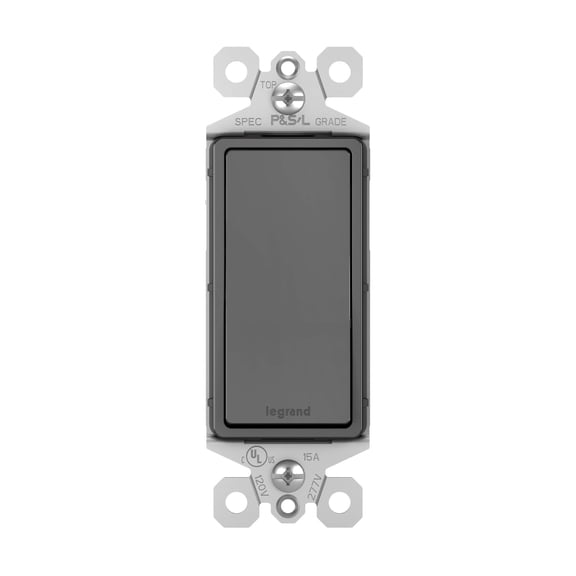 legrand - pass & seymour tm873nicc10 grounded 3-way decorator switch, 15-amp, 120/277-volt, nickel