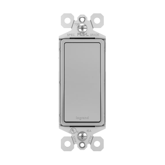 Legrand Tm874 Radiant 15 Ampere 4-Way Decorator Rocker Light Switch - Grey