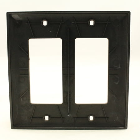 P&S Black TP262-BK Trademaster 2Gang Decorator Unbreakable Nylon Wallplate Cover