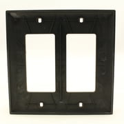 P&S Black TP262-BK Trademaster 2Gang Decorator Unbreakable Nylon Wallplate Cover