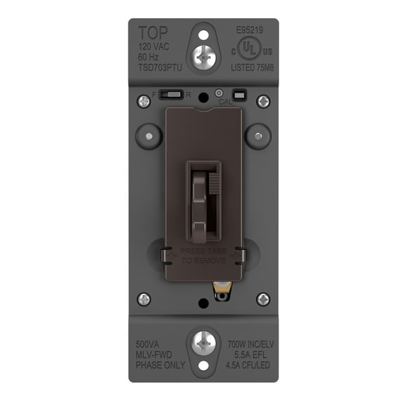 Legrand Tsd703ptu Toggle Slide Dimmer 700 Watt Single Pole/3-Way Tru-Universal Light