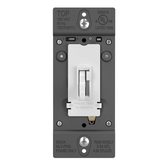 Legrand Tsd703ptu Toggle Slide Dimmer 700 Watt Single Pole/3-Way Tru-Universal Light