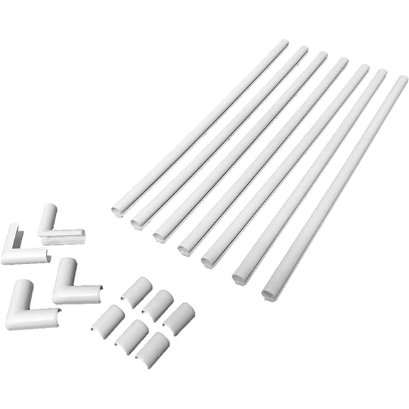 Legrand Wiremold C110S Cordmate 108 Inch 17 Piece Cord Cover Kit, Organizer for Wall, Holds 1 or Cable, Sustainable Packaging, White (1 Pack)