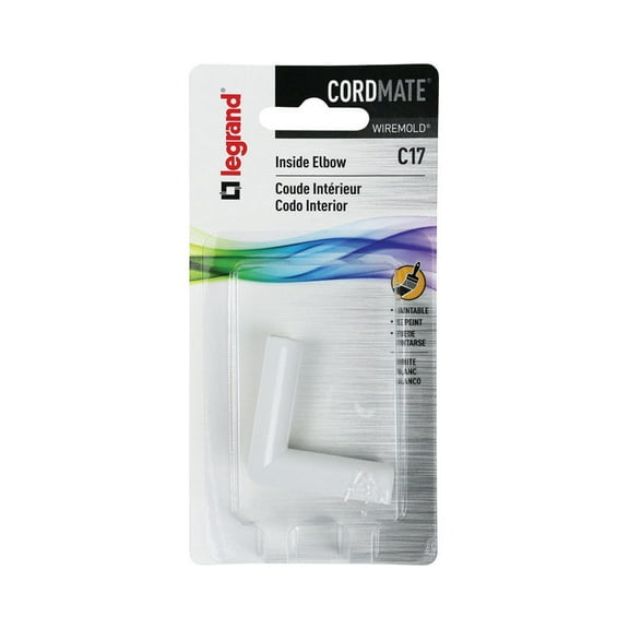 Wiremold CordMate White 90 Deg Inside Elbow C17