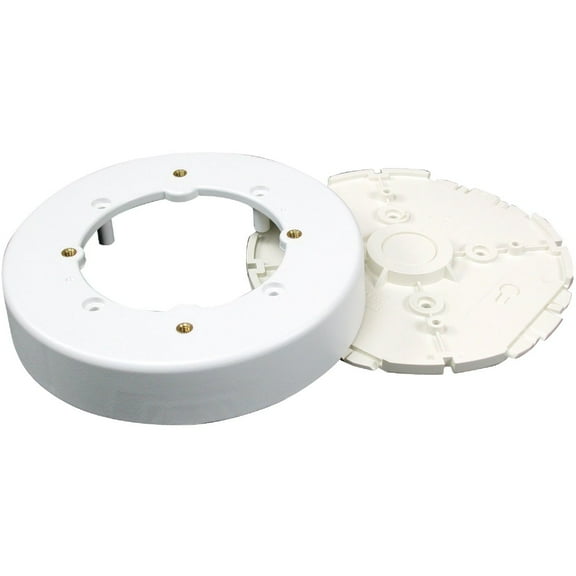 Wiremold Plastic Nonmetallic Raceway, Extending Power, On-Wall Circular Box, White, NMW4